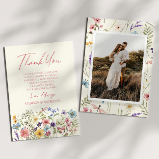 Wildflower Wild Flowers Floral Garden Custom Photo Thank You Card