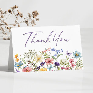 Wildflower Wild Flowers Floral Garden Letterpress Thank You Card