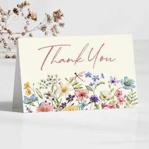 Wildflower Wild Flowers Floral Garden Letterpress Thank You Card