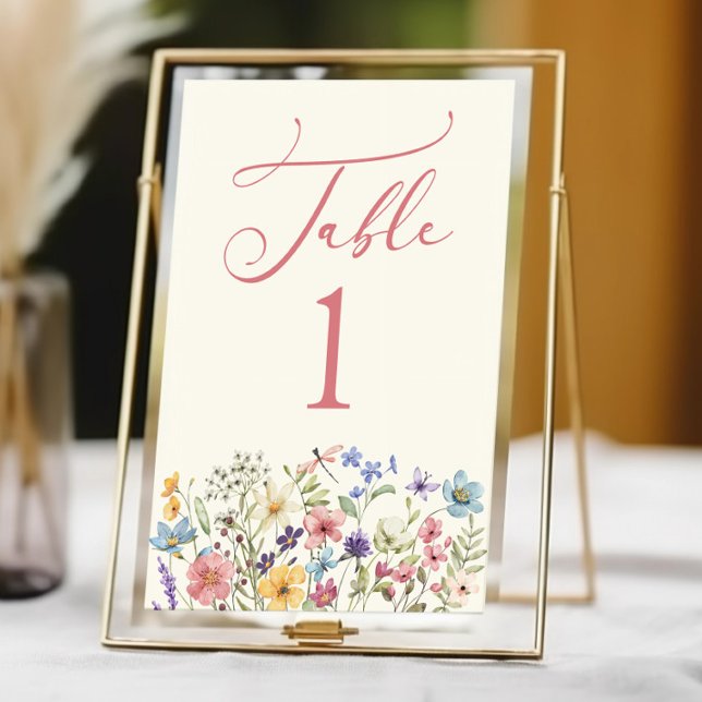 Wildflower Wild Flowers Floral Garden Party Table Number (Creator Uploaded)