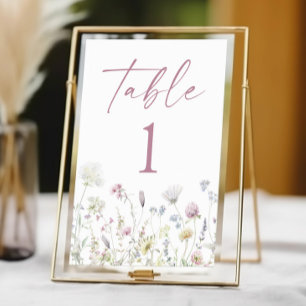 Wildflower Wild Flowers Floral Garden Wedding Table Number