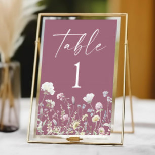 Wildflower Wild Flowers Floral Garden Wedding Table Number