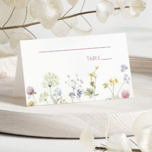 Wildflower Wild Flowers Floral Wedding  Place Card
