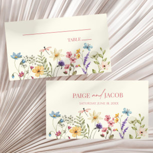 Wildflower Wild Flowers Floral Wedding  Place Card