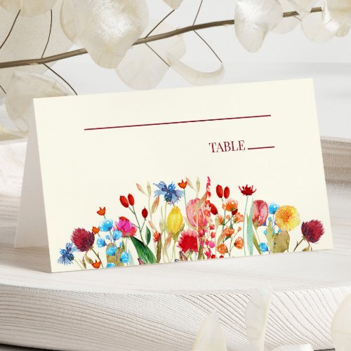 Wildflower Wild Flowers Floral Wedding  Place Card