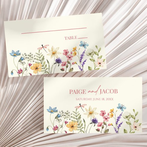 Wildflower Wild Flowers Floral Wedding  Place Card