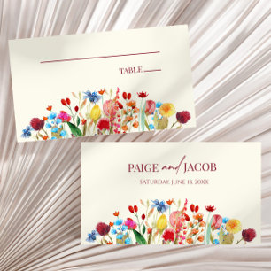 Wildflower Wild Flowers Floral Wedding  Place Card