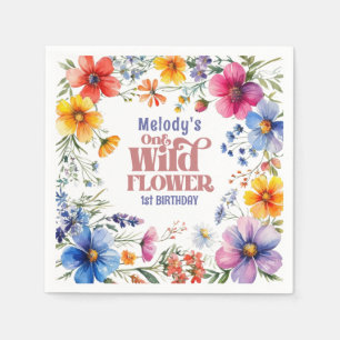 Wildflower Wild One 1st birthday  Napkins