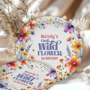 Wildflower Wild One 1st birthday  Paper Plates