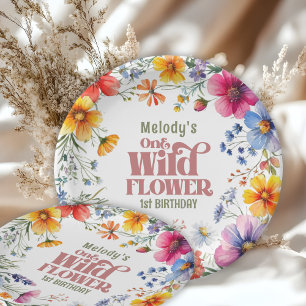 Wildflower Wild One 1st birthday  Paper Plates