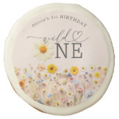 Wildflower Wild One 1st Birthday Sugar Cookie (Front)
