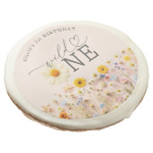 Wildflower Wild One 1st Birthday Sugar Cookie (Angled)