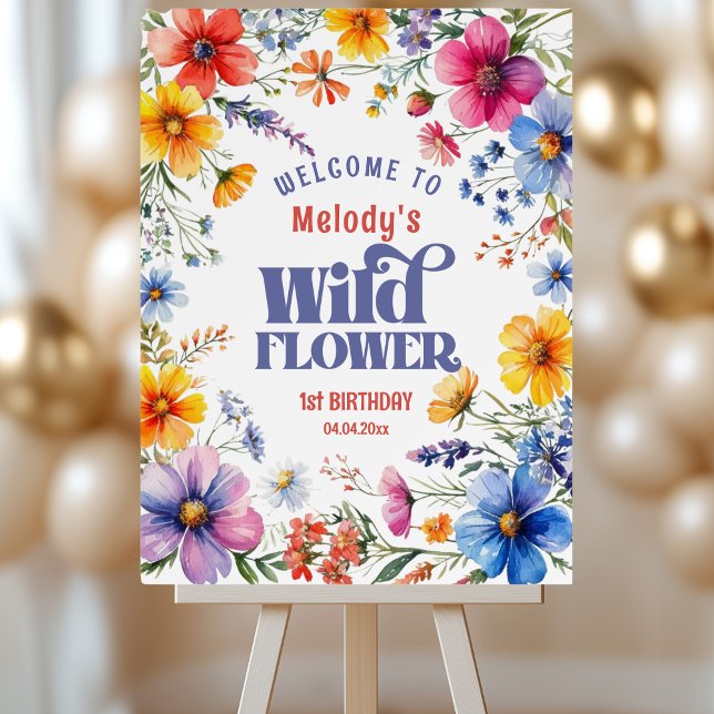 Wildflower Wild One 1st birthday Welcome Foam Board (Creator Uploaded)