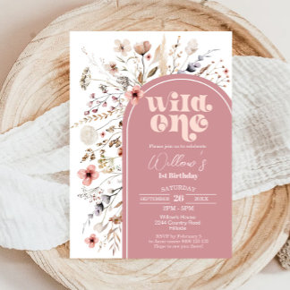 Wildflower Wild One Birthday Invitation