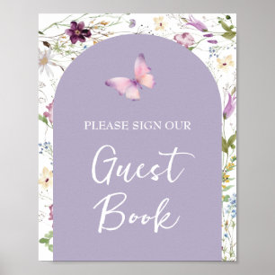 Wildflower Wild ONE Butterfly Garden Guest Book