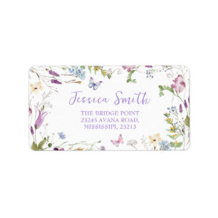 Wildflower Wild ONE Butterfly Garden Party Address Label