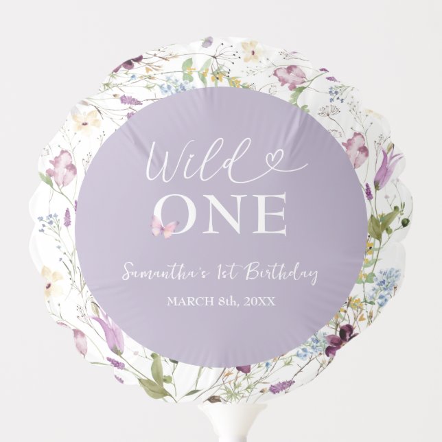 Wildflower Wild ONE Butterfly Garden Party Balloon (Front)