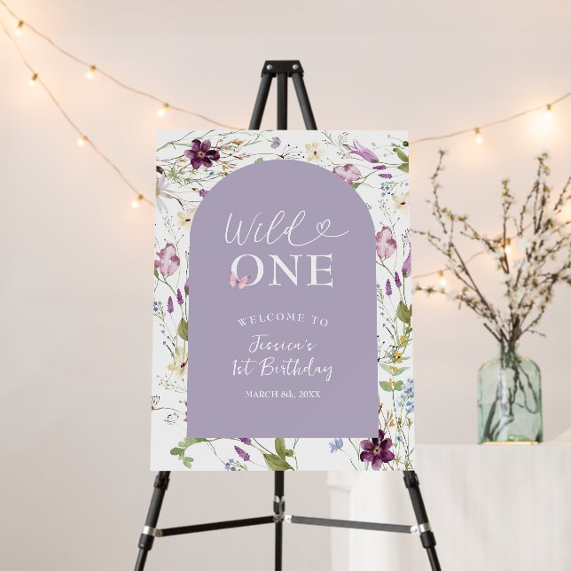 Wildflower Wild ONE Butterfly Garden Party Welcome Foam Board (In Situ (Stand))
