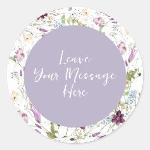 Wildflower Wild ONE Butterfly Love your Message Classic Round Sticker