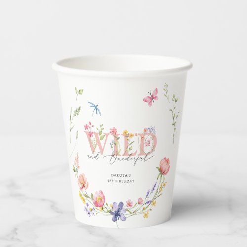 Wildflower Wild  Onederful 1st Birthday Paper Cups