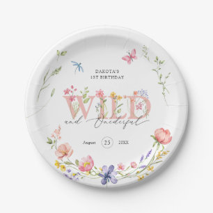 Wildflower Wild & Onederful 1st Birthday Paper Plates