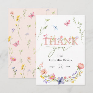 Wildflower Wild & Onederful 1st Birthday Thank You Card
