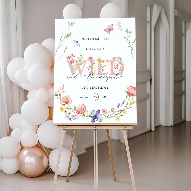 Wildflower Wild & Onederful 1st Birthday Welcome Foam Board (Creator Uploaded)
