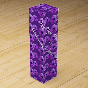 Wildflower Wine Box Custom Purple Daisies Wine Box