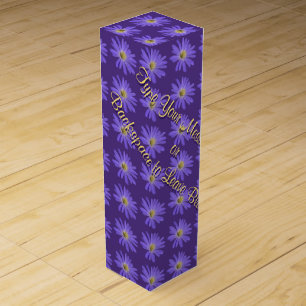 Wildflower Wine Box Custom Purple Daisies Wine Box