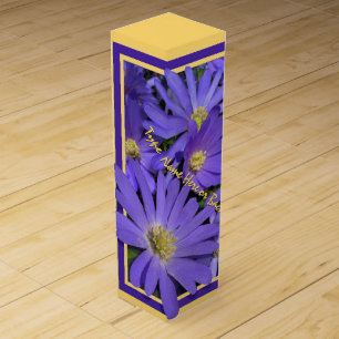 Wildflower Wine Box Custom Purple Daisies Wine Box