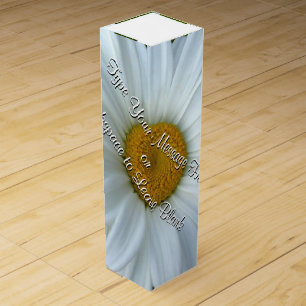 Wildflower Wine Box Custom White Daisies Wine Box
