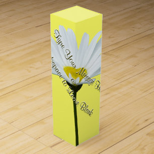 Wildflower Wine Box Custom White Daisies Wine Box