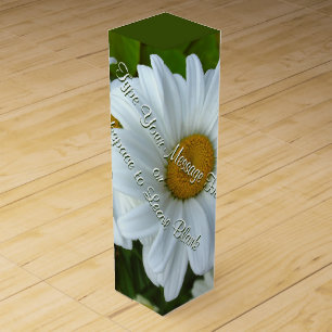 Wildflower Wine Box Custom White Daisies Wine Box