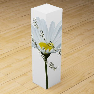 Wildflower Wine Box Custom White Daisies Wine Box