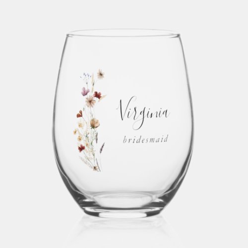 Wildflower Wine Glass
