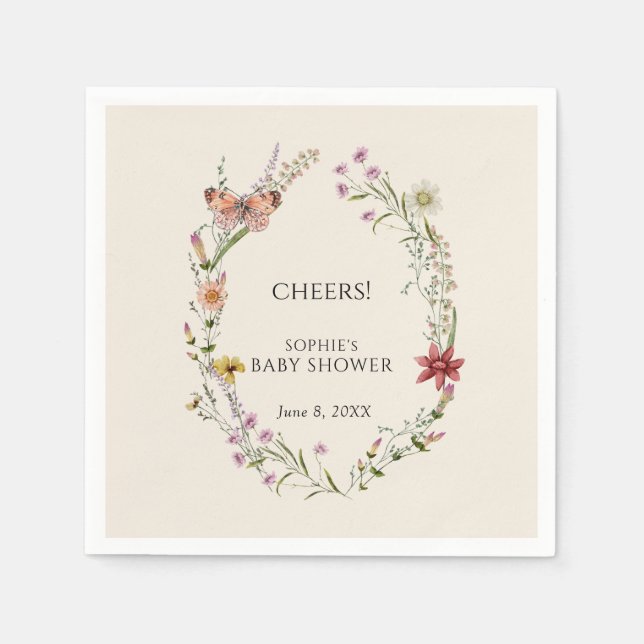 Wildflower Wishes A Baby Shower In Bloom Napkins (Front)