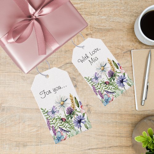 Wildflower with Ladybug and Butterfly  Gift Tags