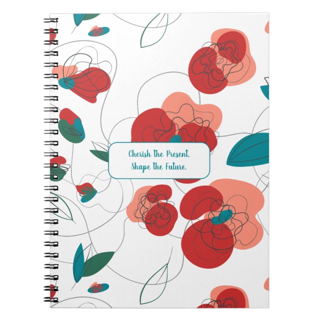 Wildflower Wonderland | Stylized Flowers pattern Notebook (Front)