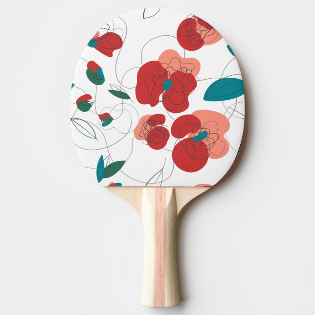 Wildflower Wonderland | Stylized Flowers pattern Ping Pong Paddle (Front)