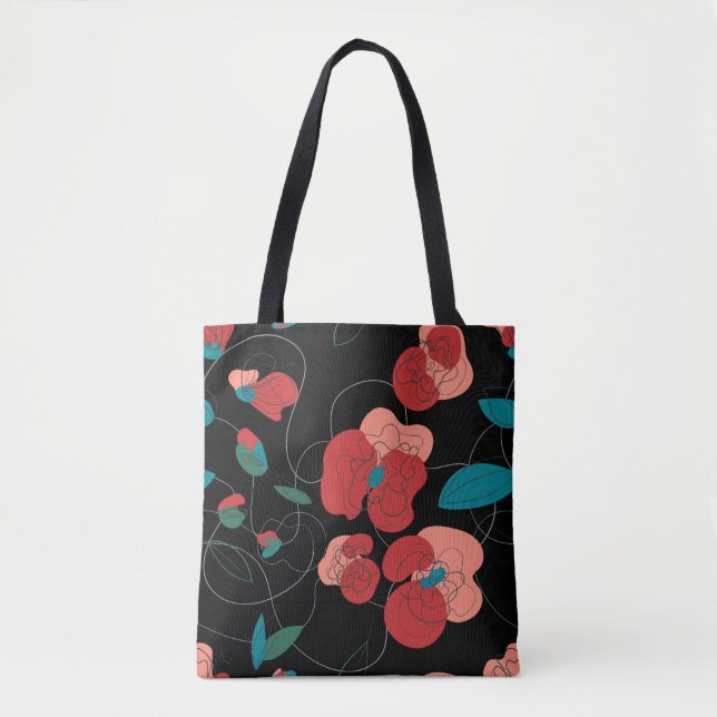 Wildflower Wonderland | Stylized Flowers pattern Tote Bag (Front)