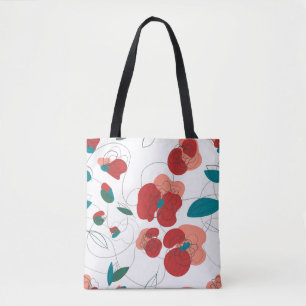 Wildflower Wonderland   Stylized Flowers pattern Tote Bag