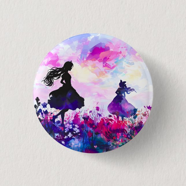 Wildflower Wonderland Watercolor Button (Front)