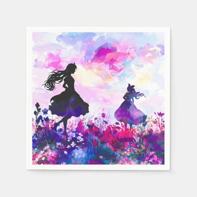 Wildflower Wonderland Watercolor Napkins (Front)