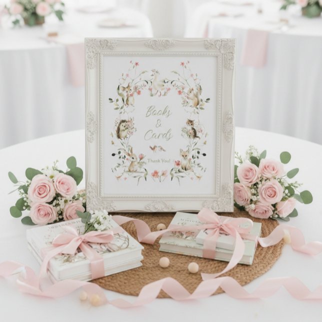 Wildflower Woodland Animals Shower Books and Cards Poster (Creator Uploaded)