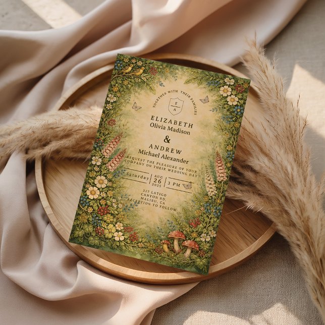 Wildflower Woodland Garden Wedding Invitation (Creator Uploaded)