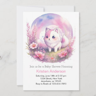 Wildflower Woodsy Wolf Baby Shower Invitation