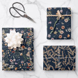 Wildflower Wrapping Paper<br><div class="desc">This stylish & elegant Navy Blue Boho Floral Wrapping Paper features gorgeous hand-painted watercolor wildflowers arranged in a lovely bouquet perfect for spring,  summer,  or fall weddings. Find matching items in the Navy Blue Boho Wildflower Collection.</div>