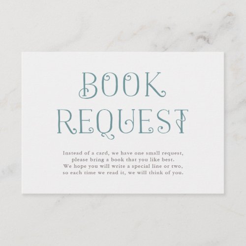 Wildflower Wreath  Baby Shower Book Request Enclosure Card