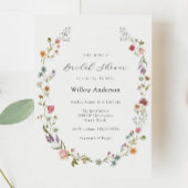 Wildflower Wreath Bridal Shower Invitation