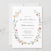 Wildflower Wreath Bridal Shower Invitation (Front)